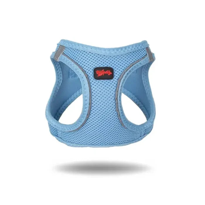 TailPetz Air-Mesh Dog Harness Breathable Comfort Blue Medium