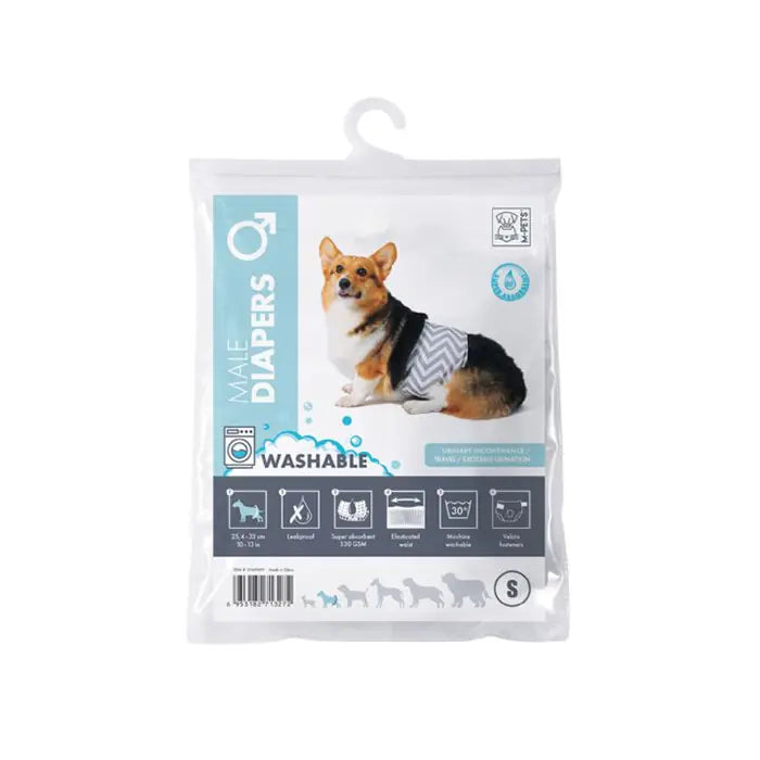 M-Pets Washable Male Dog Diaper for Comfort and Protection Small