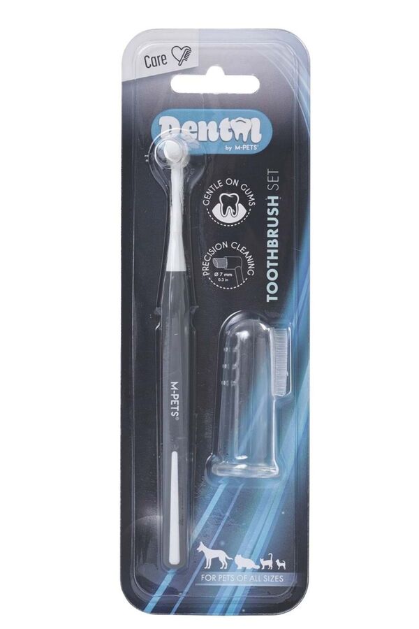 M-Pets Dental Toothbrush Set Gentle Gum Care 2 Pack