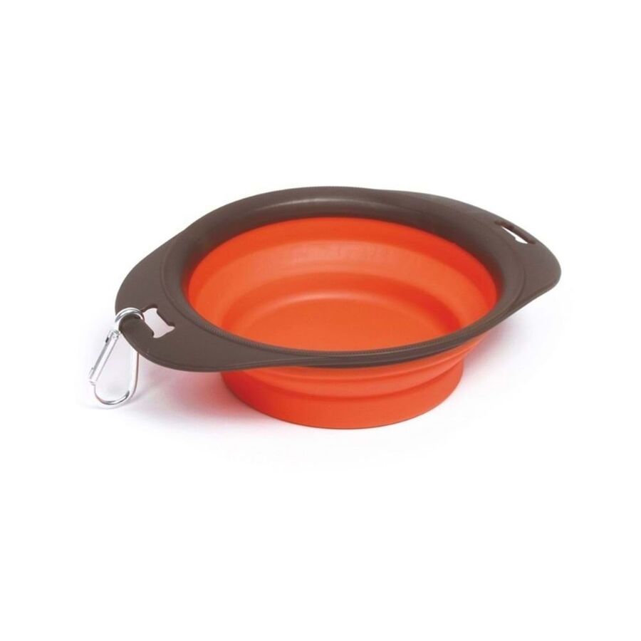 M-Pets On The Road Collapsible Travel Pet Bowl Orange 420ml