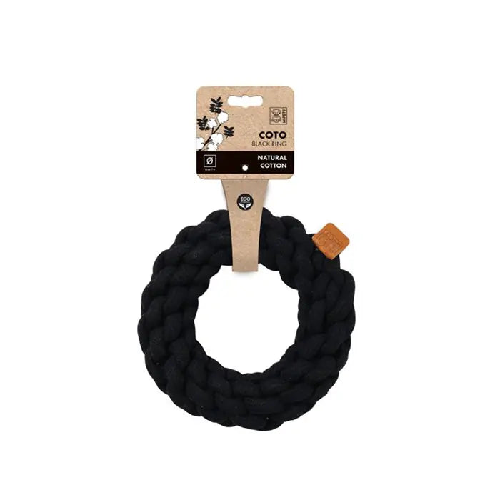 M-Pets Coto Knotted Rope Ring Dog Toy 18cm Black