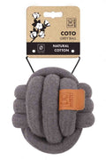 M-Pets Coto Cotton Braided Ball Toy for Pets Grey 15cm