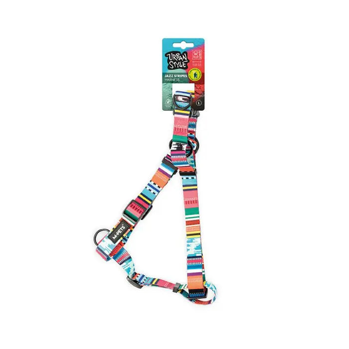 M-Pets Urban Style Jazz Stripes Dog Harness Large