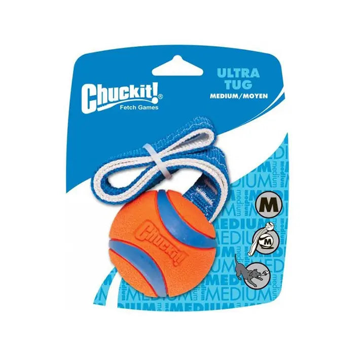Chuckit Ultra Tug Durable Fetch and Tug Dog Toy Ball Medium 6.4cm