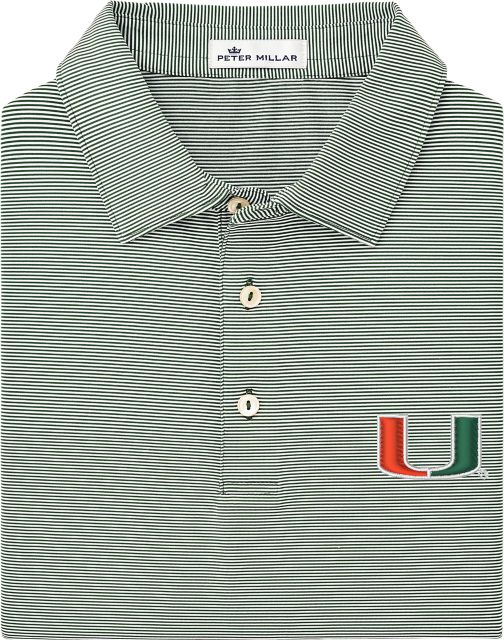 Miami Hurricanes Striped Polo