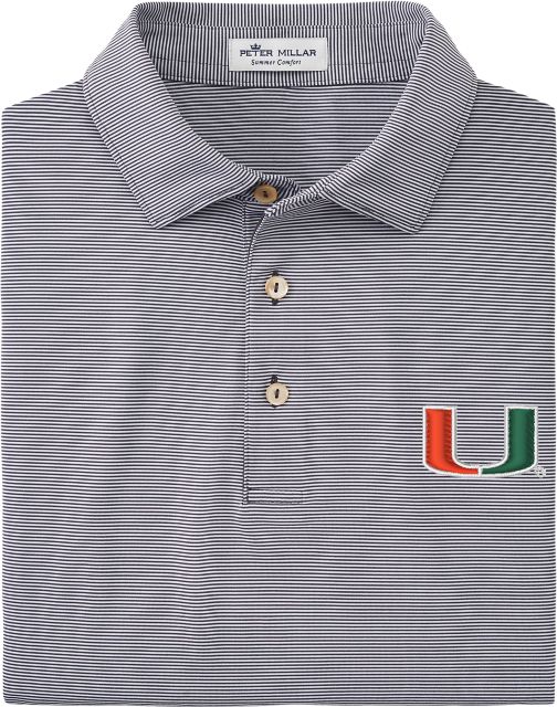 Miami Hurricanes Striped Polo