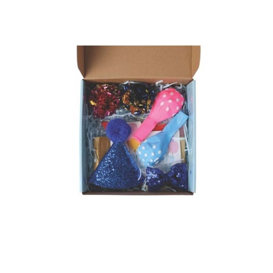 M-Pets Party Time Birthday Set for Male Cats Blue Theme 10 Pieces
