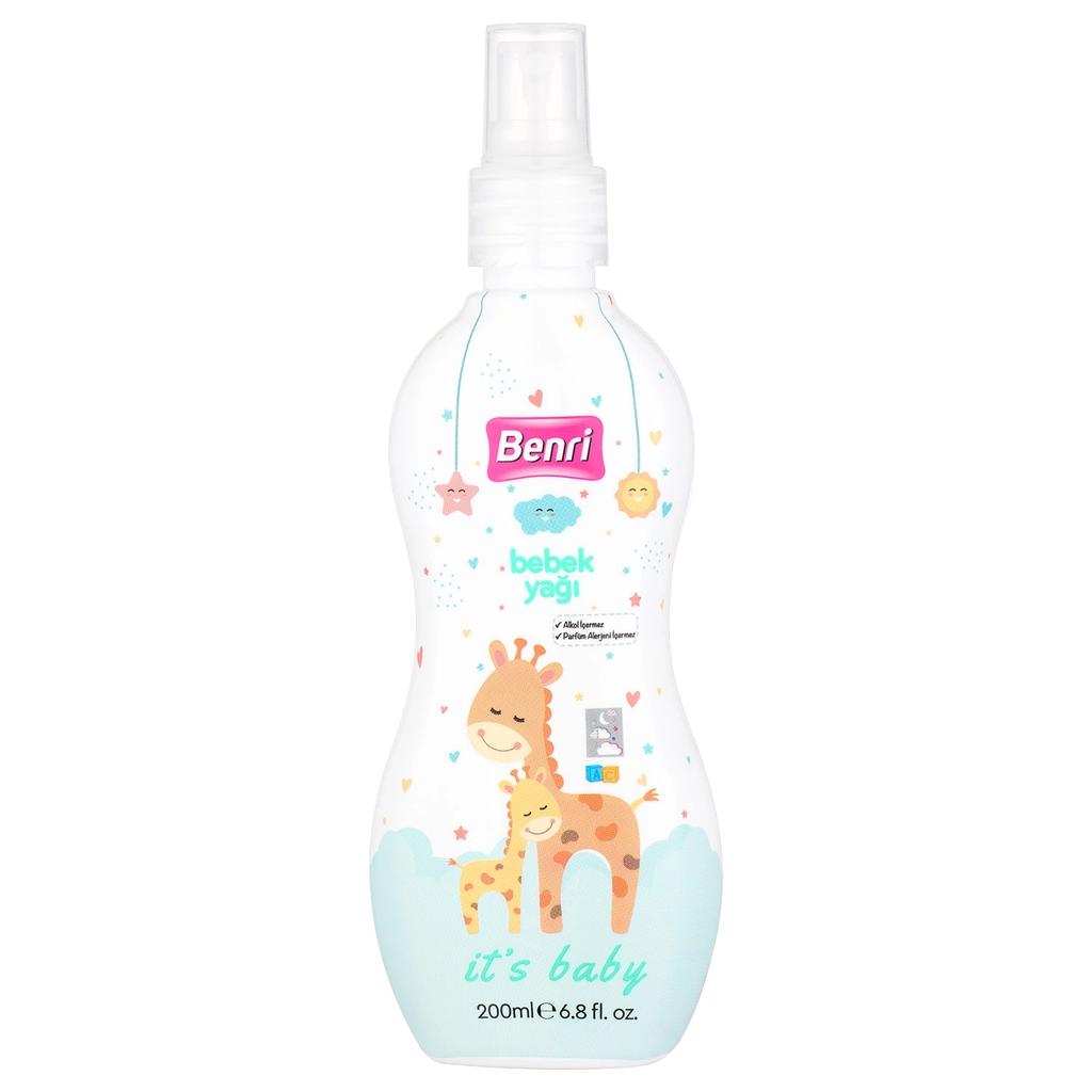 Benri Baby Oil Spray Moisturizing Body Care 200 ml
