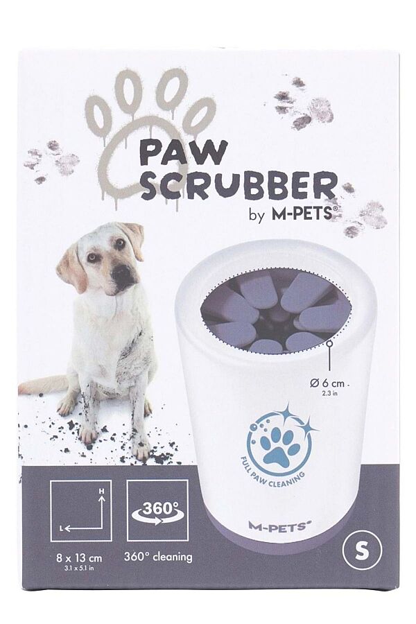 M-Pets Paw Scrubber Gentle Silicone Cleaning Tool White Small