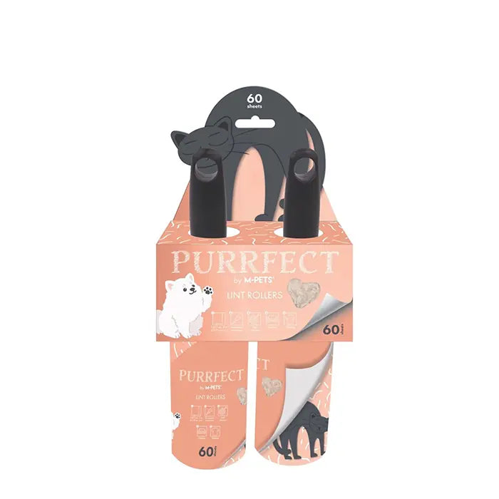 M-Pets Purrfect Pet Hair Remover Roller Pink 2x60 Sheets