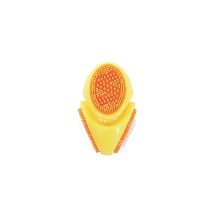 M-Pets Dental Squeaky Ruby Ball Dog Toy with Toothbrush Bristles