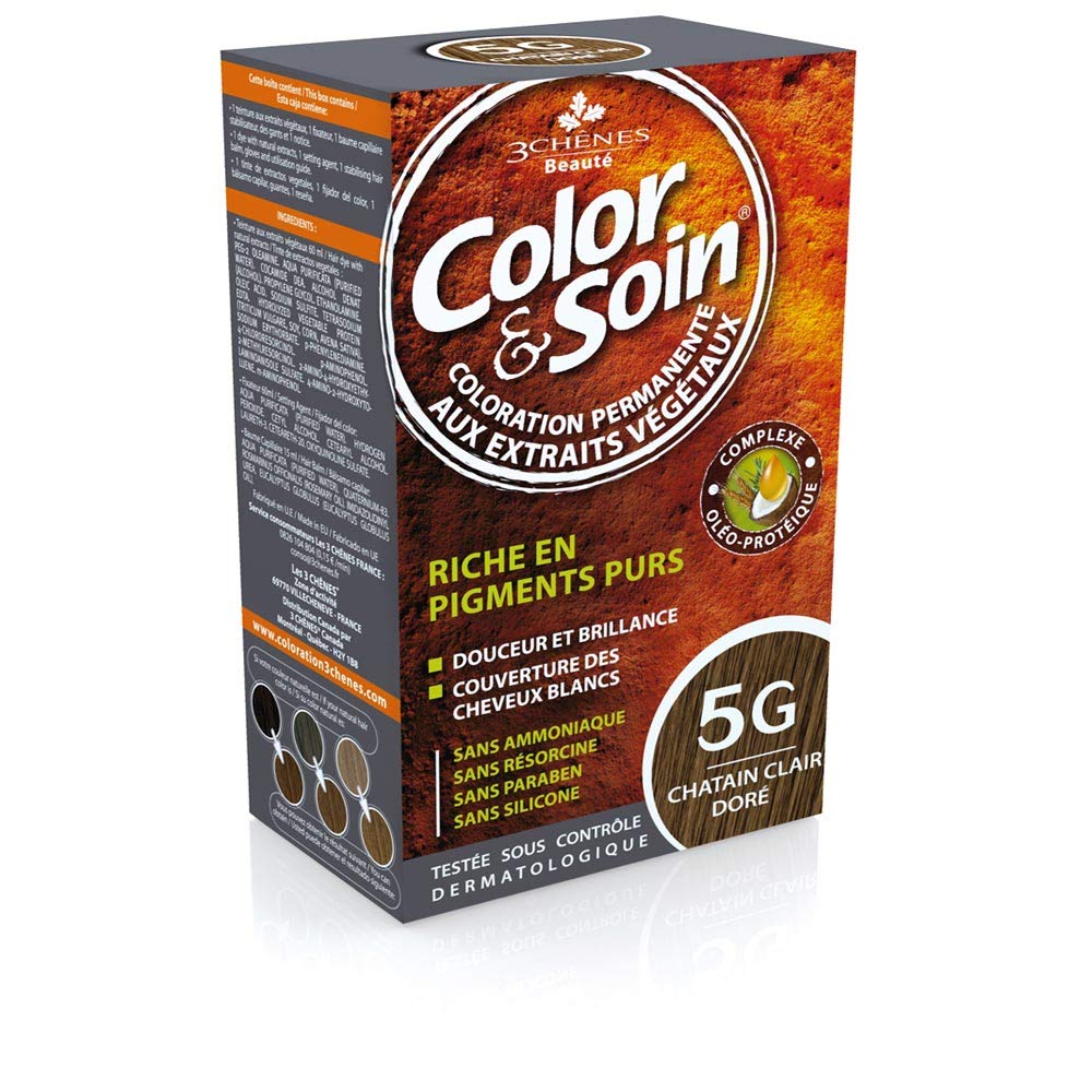 Color&Soin Natural Ammonia-Free Hair Dye - Light Golden Chestnut 5G