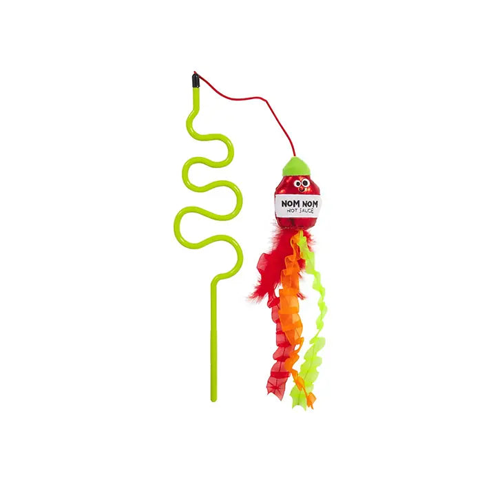 Mad Cat Nom Nom Catnip and Silvervine Teaser Wand Toy