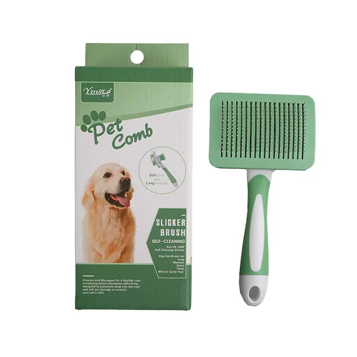 Orijin Yingte Retractable Slicker Brush for Pets Small Green