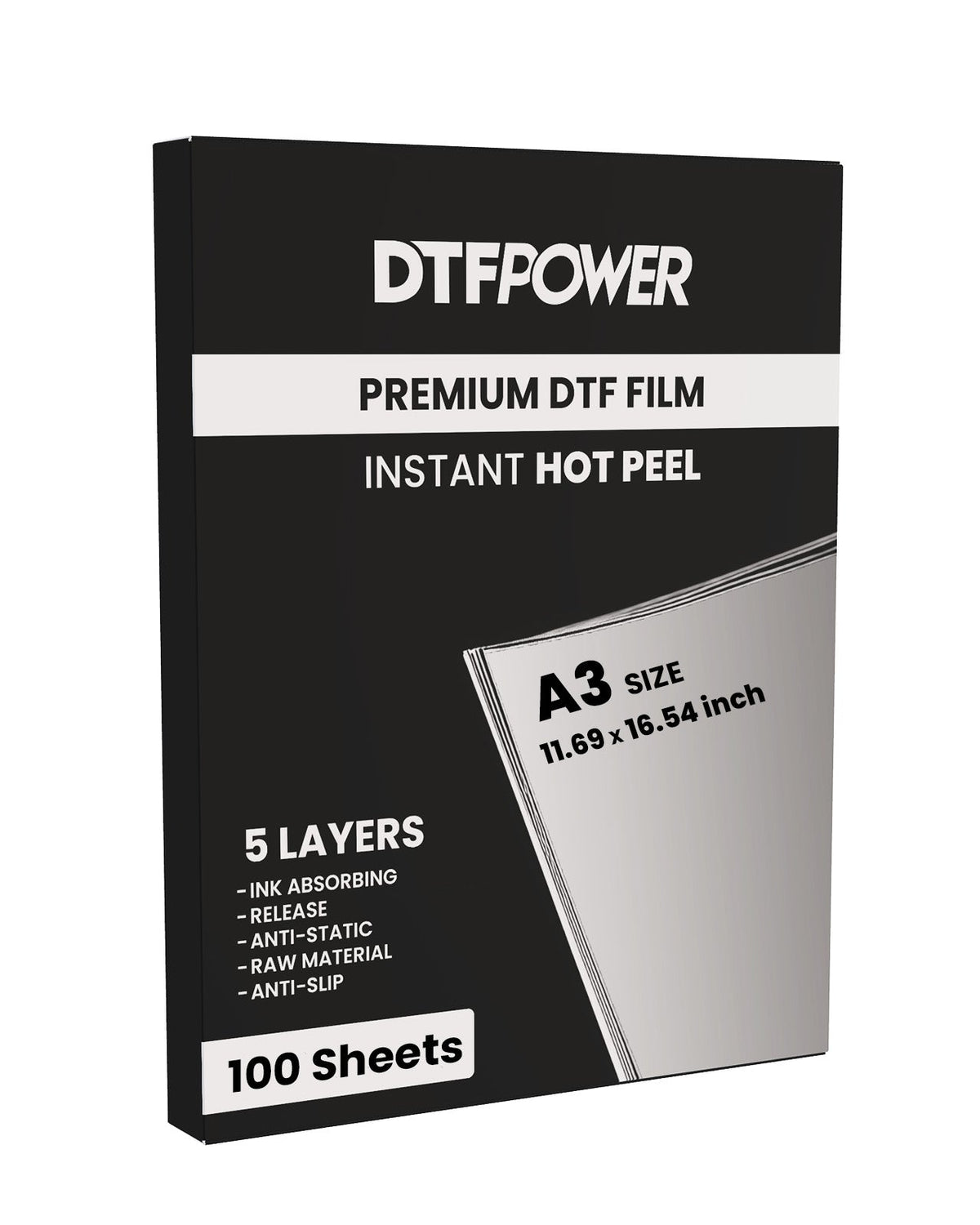 A3 Turbo Peel Instant DTF Film Sheets
