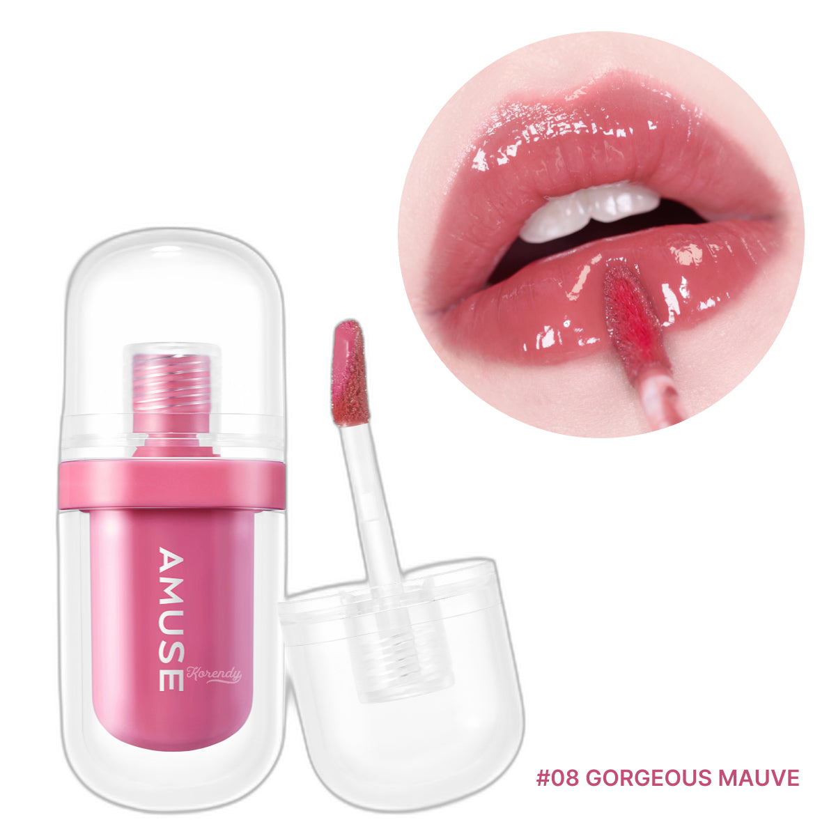 Amuse Jel Fit Tint Hydrating Glossy Lip Tint 3.8g #08 Gorgeous Mauve