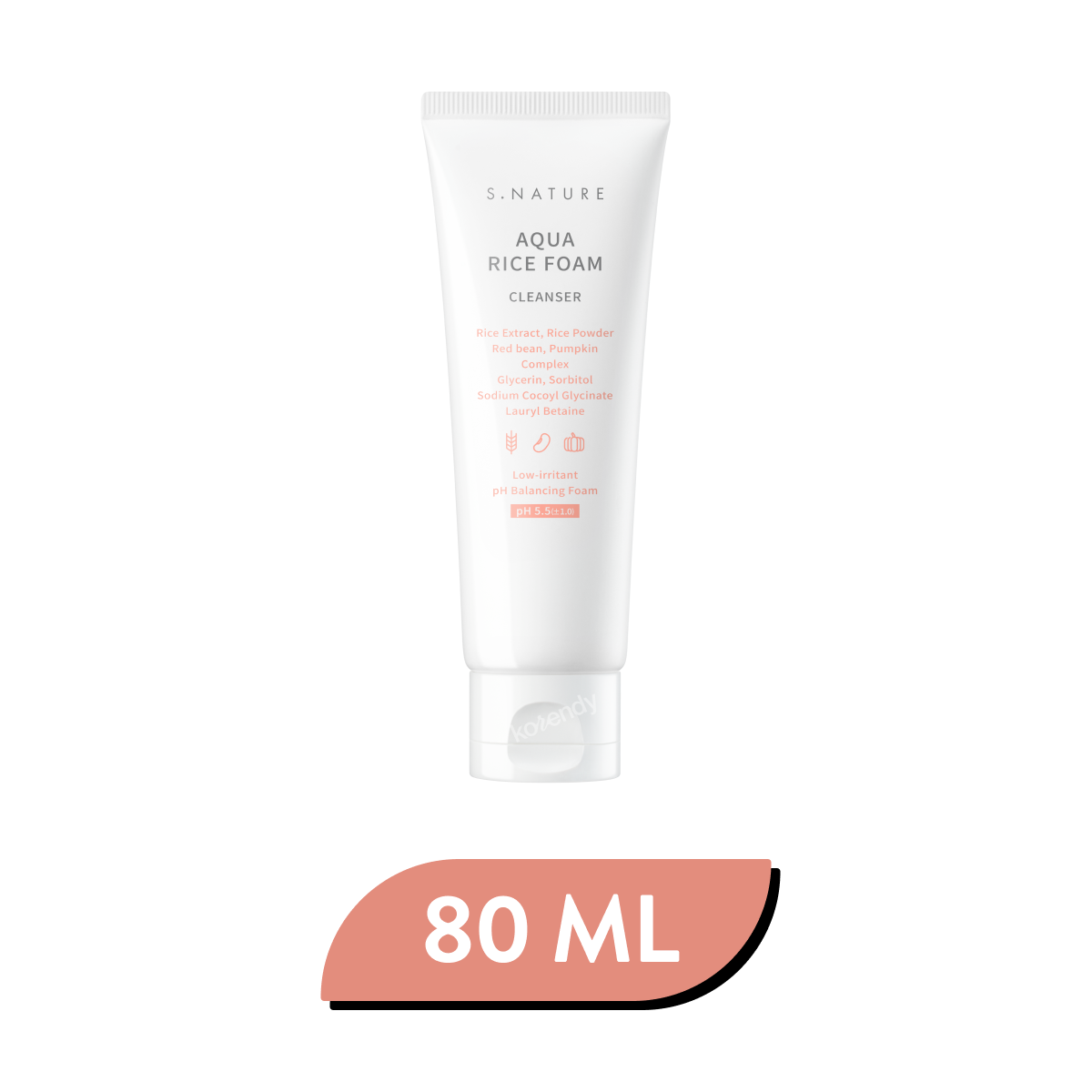 S.Nature Aqua Rice Foam Cleanser Brightening Mochi Texture 80ml