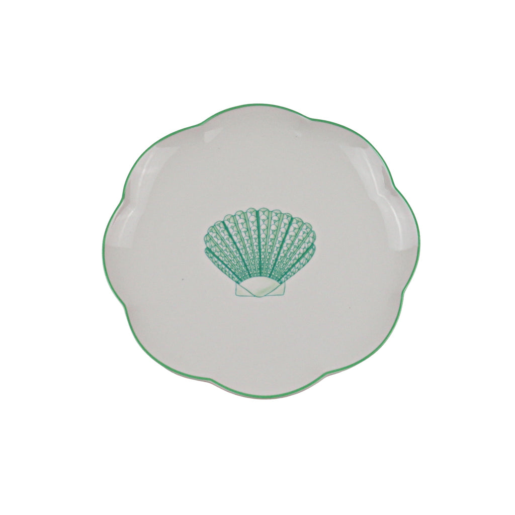 Balearic Blu Scalloped Ceramic Starter Plates – Set of 4 (+1 Bonus Plate)