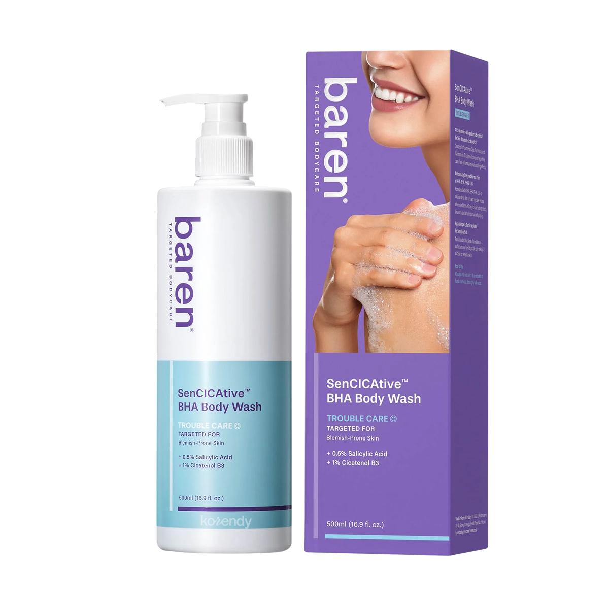 Baren SenCICAtive BHA Body Wash Purifying Exfoliant 500g