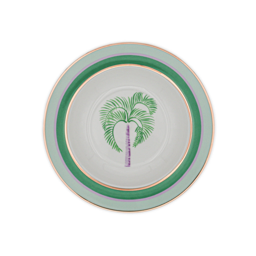 Bernadette Palm Porcelain Soup Bowls – Set of 4 (+1 Bonus Bowl)