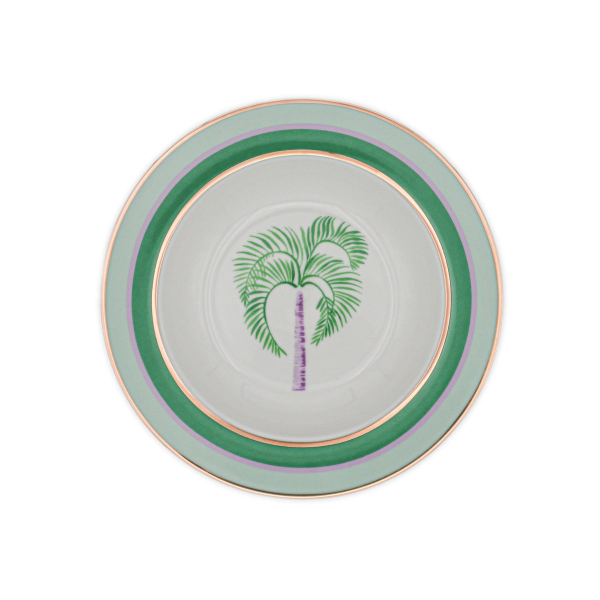 Bernadette Palm Porcelain Soup Bowls – Set of 4 (+1 Bonus Bowl)