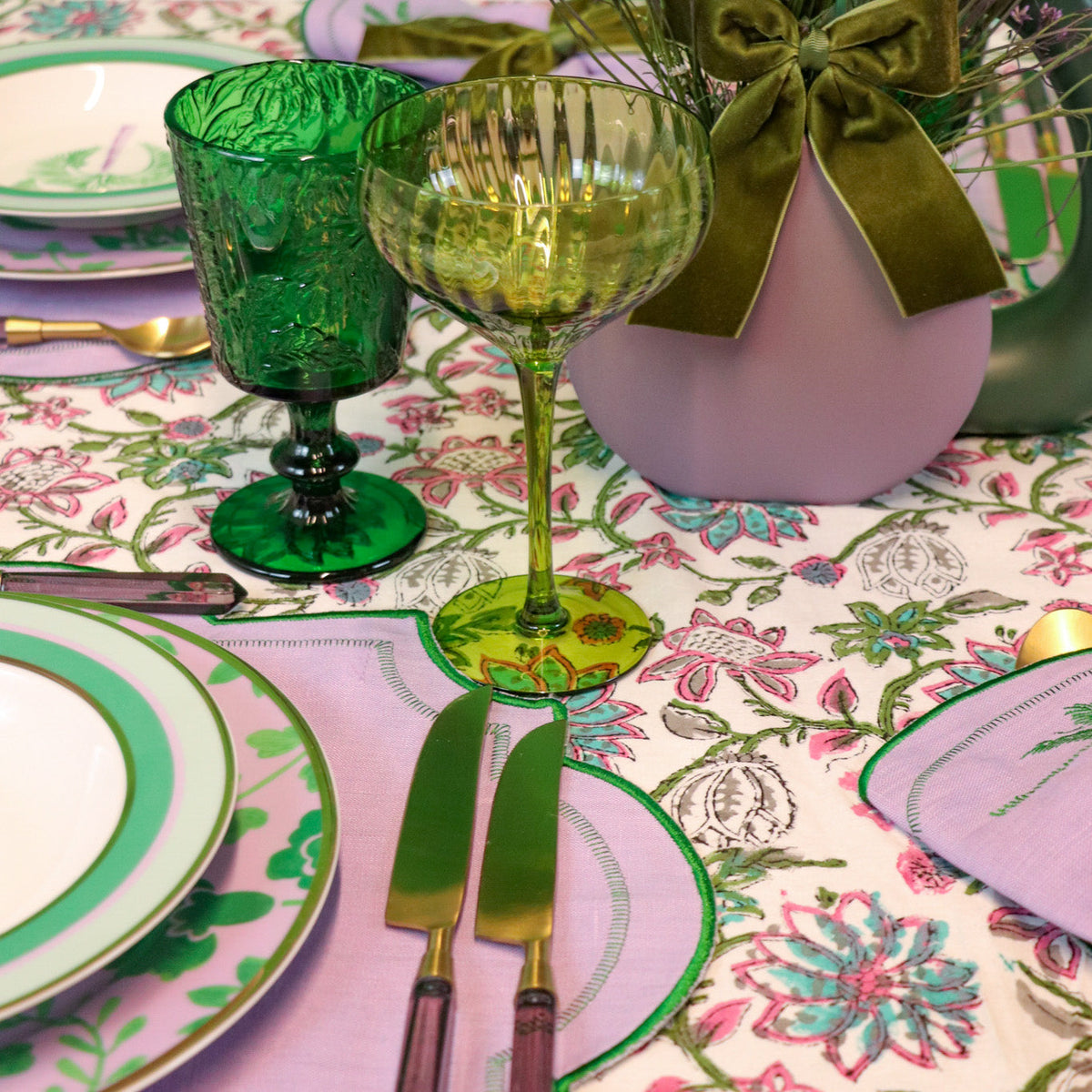 Botanic Imprinted Glass Goblets – Set of 6