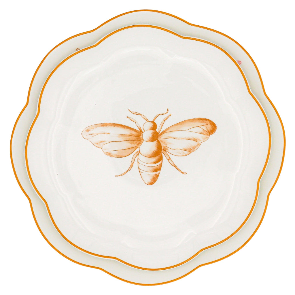 Bumble Homecoming Scalloped Ceramic Starter Plates – Set of 4 (+1 Bonus Plate)