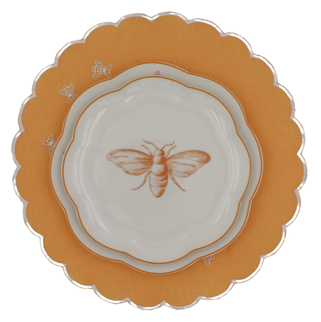 Bumble Homecoming Scalloped Ceramic Starter Plates – Case of 12 (+3 Bonus Plates)