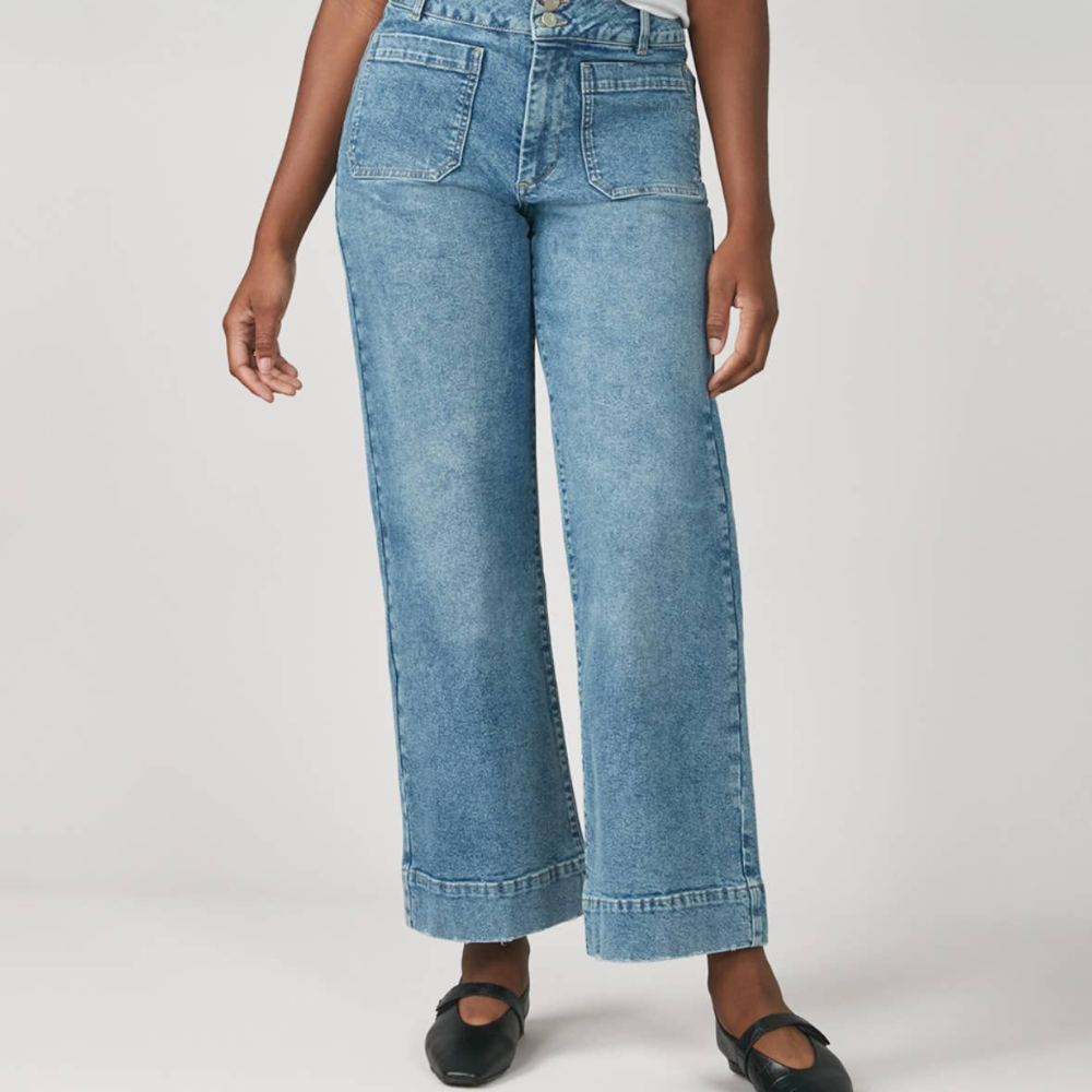 COLETTE-MDL High Rise Wide Leg Jeans 30" Inseam