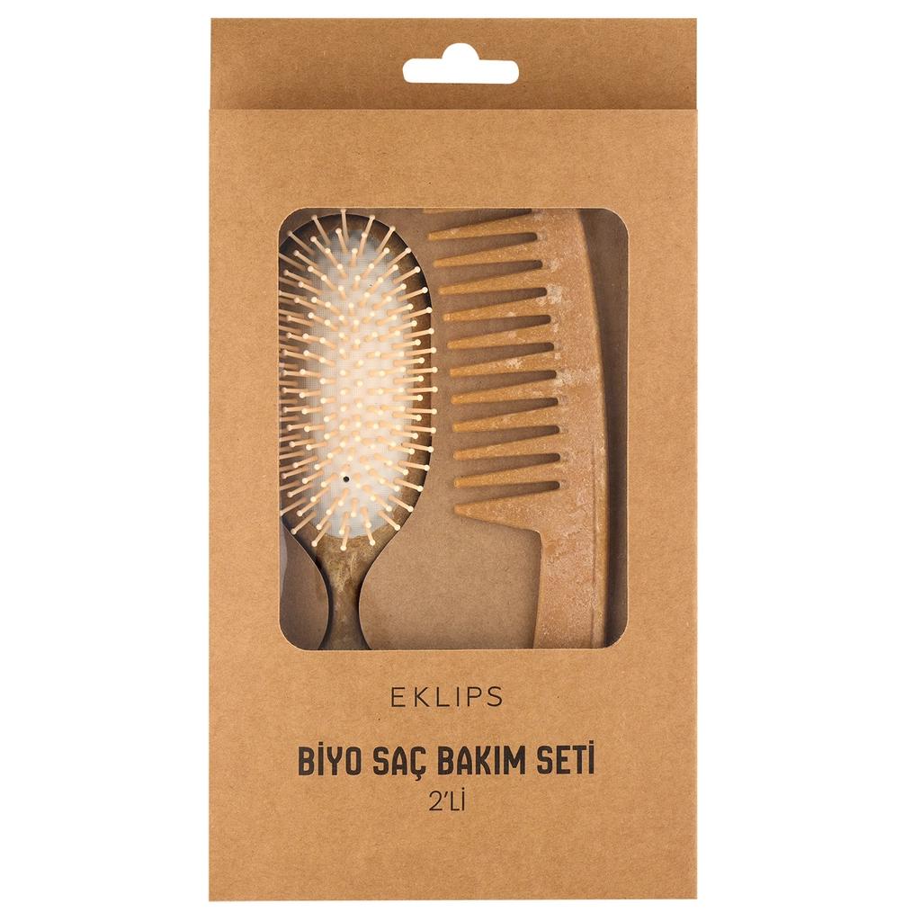 Eklips Bio 2-Piece Hair Brush and Comb Set for Styling