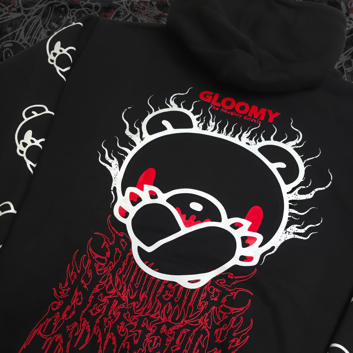 Cross Arms Pullover Hoodie Black
