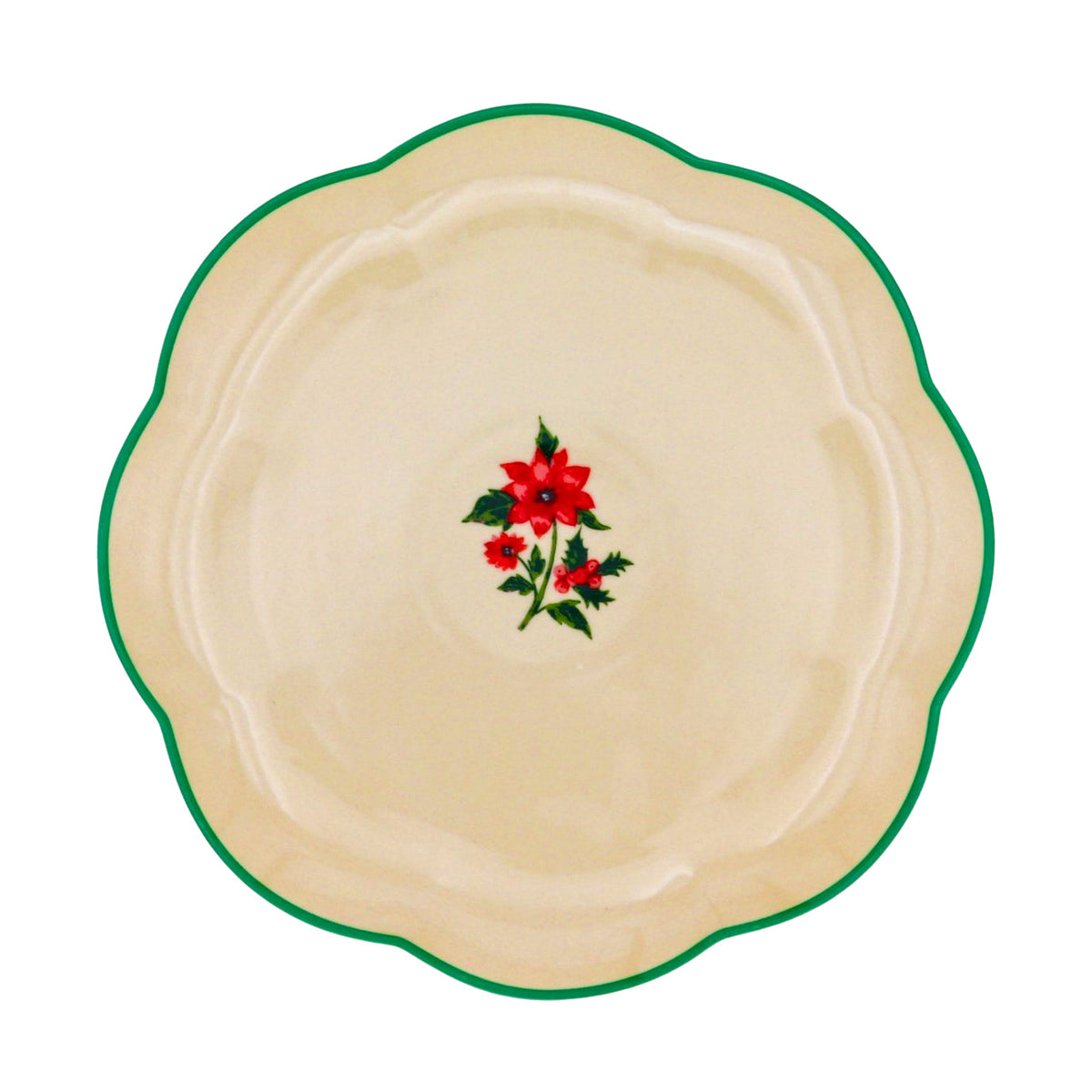 Fabled Flora Scalloped Ceramic Starter Plates – Set of 4 (+1 Bonus Plate)