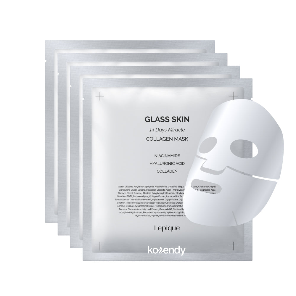 Lepique Glass Skin 14Days Miracle Collagen Mask 4 Pack
