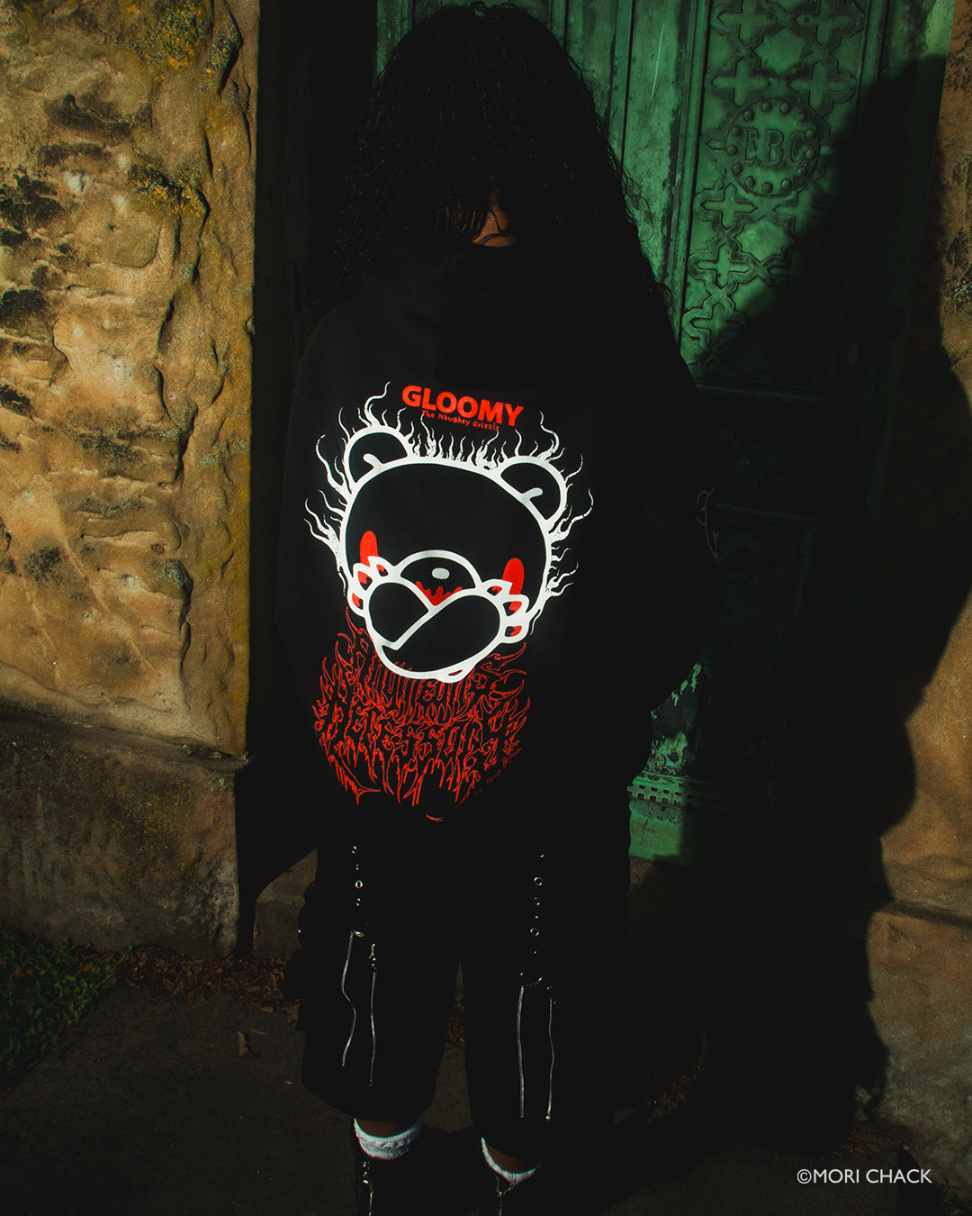 Cross Arms Pullover Hoodie Black