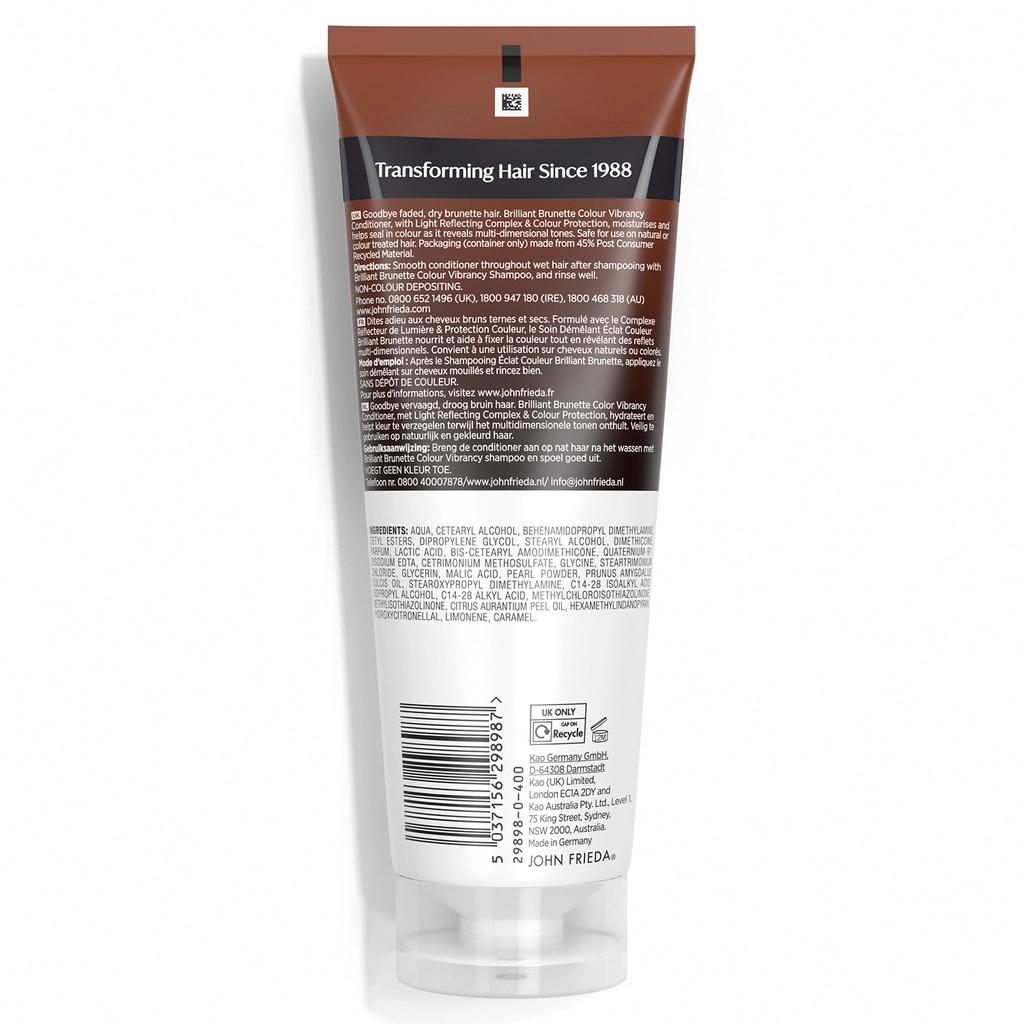 John Frieda Brilliant Brunette Colour Vibrancy Conditioner 250 ml