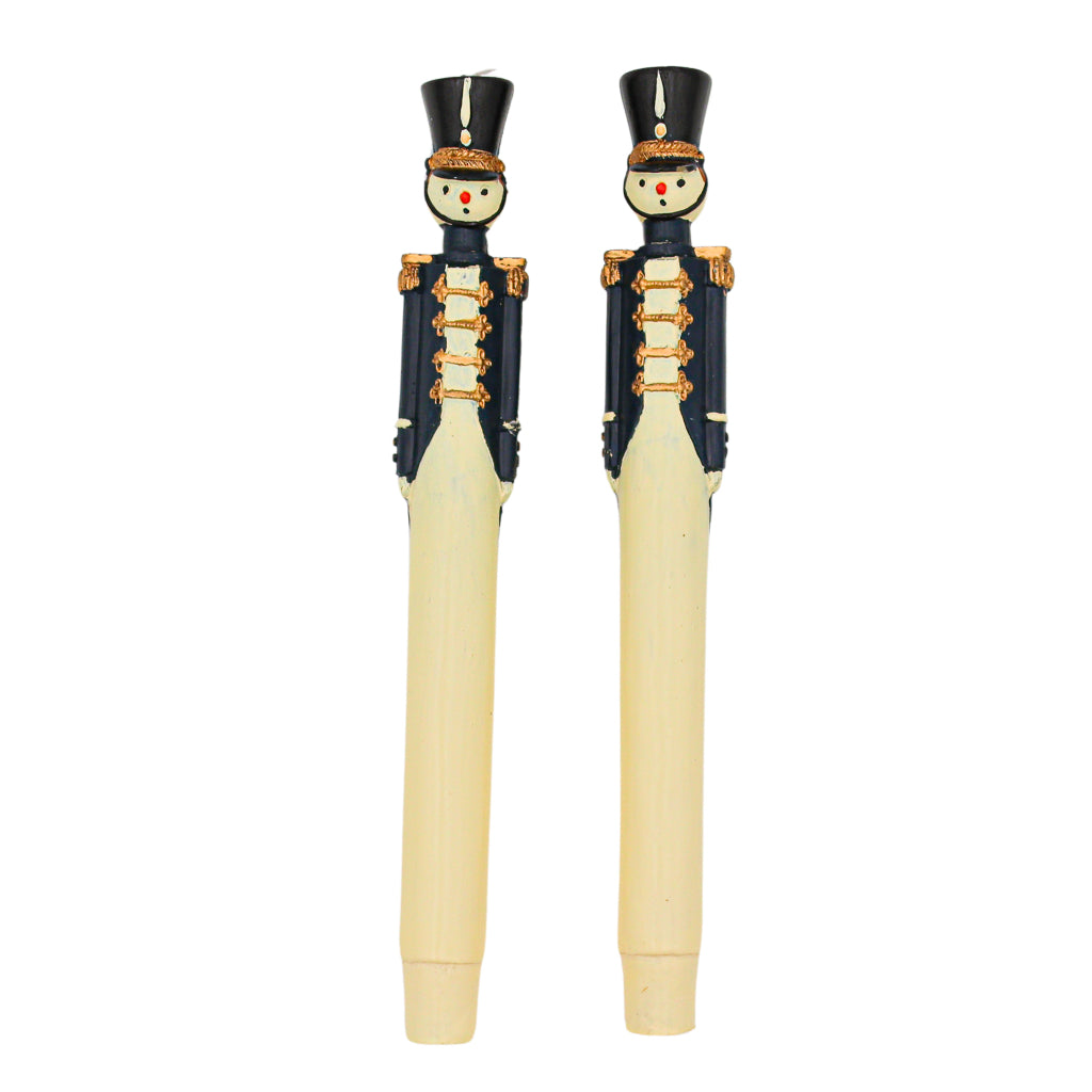 Navy Blue Royal Guard Hand-Painted Candles – Pack of 2