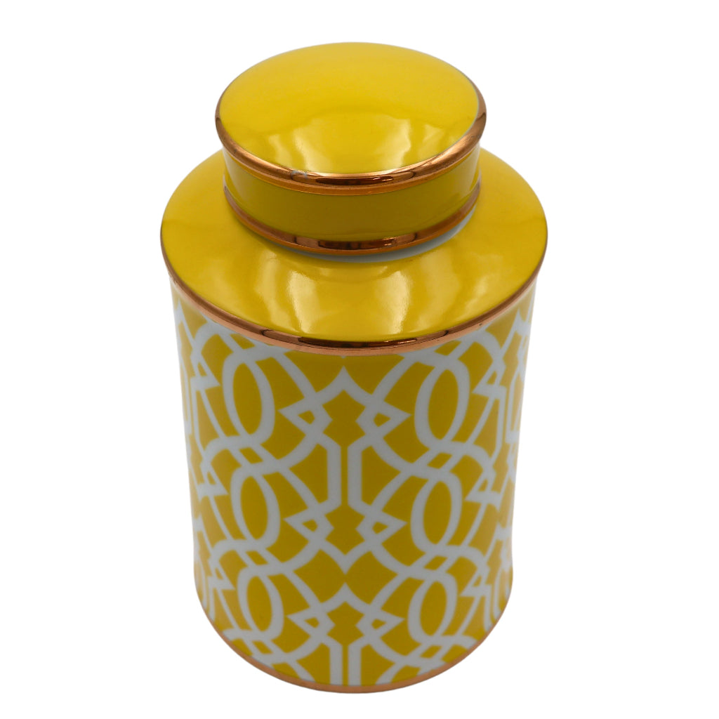 Honeycomb Yellow Ceramic Ginger Jar