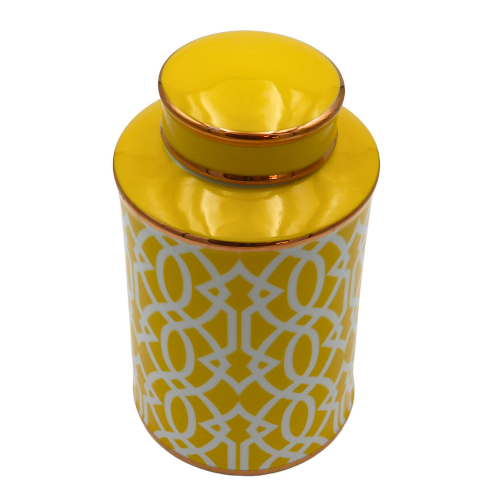 Honeycomb Yellow Ceramic Ginger Jar