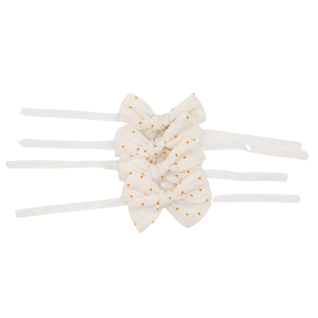 Honeyed Polkadot Linen Napkin Bow Ties – Set of 6