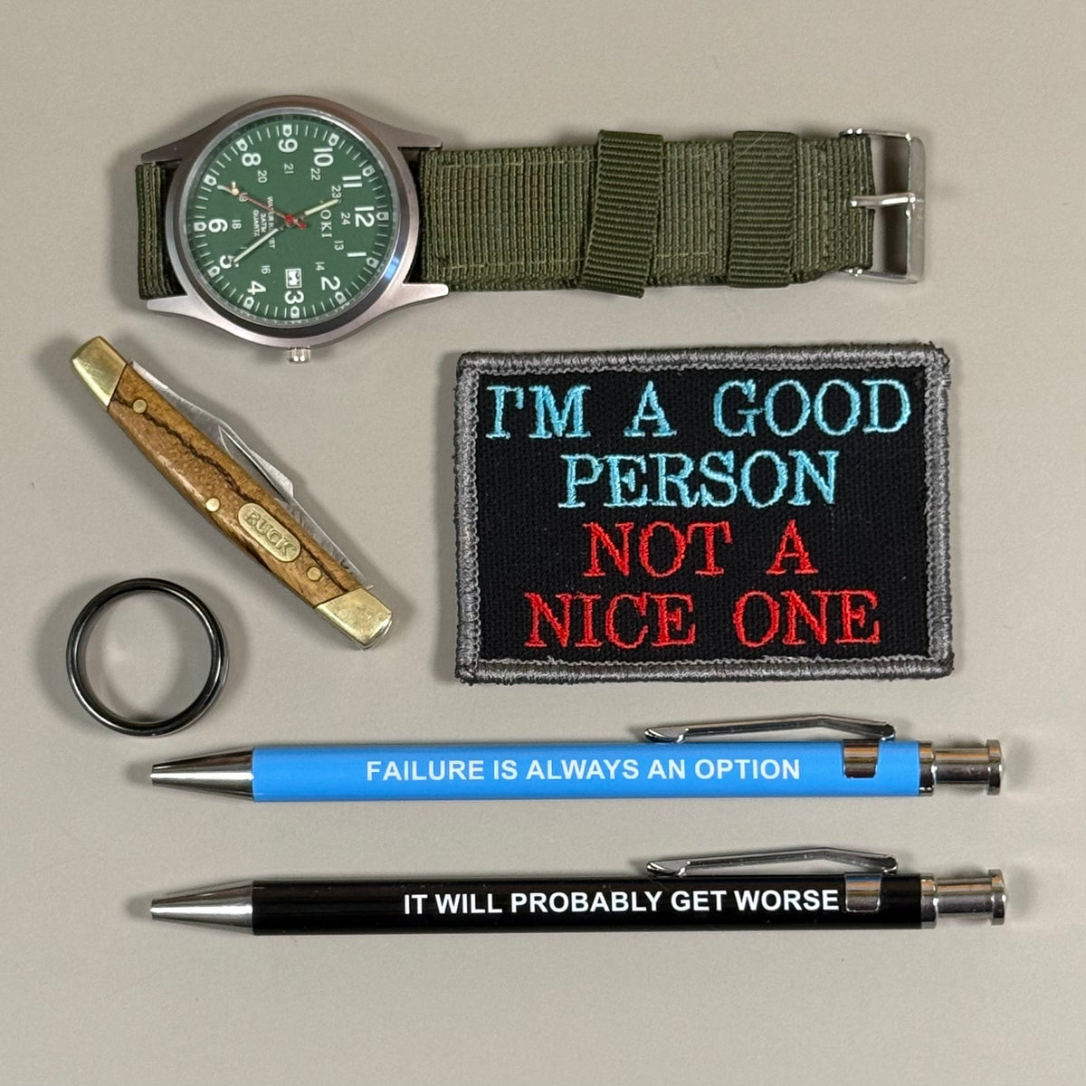 I'm A Good Person, Not A Nice One Funny Morale Patch, 2x3" | Made in USA | VELCRO® Brand Hook Backing