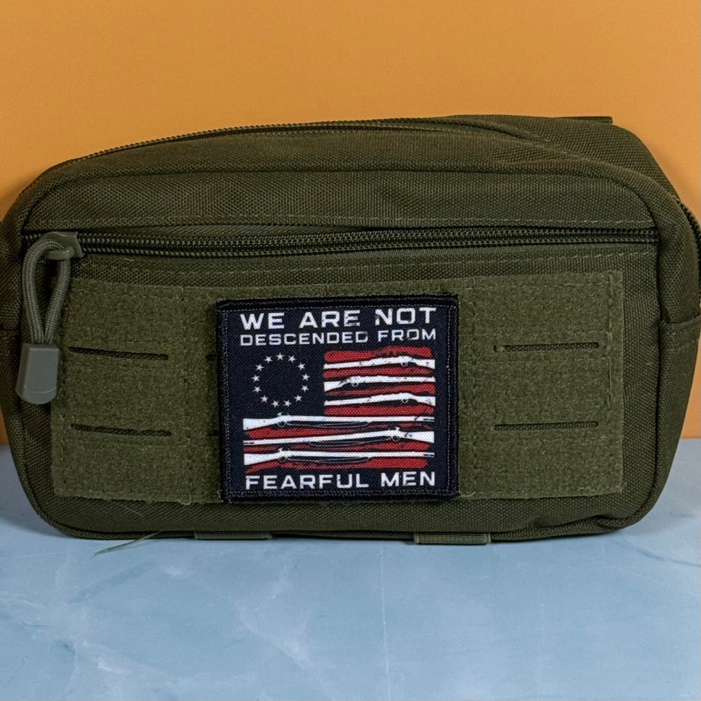 We Are Not Descended From Fearful Men, 2A Patriotic Militia Morale Patch, 3x3" | Made in USA | VELCRO® Brand Hook Backing