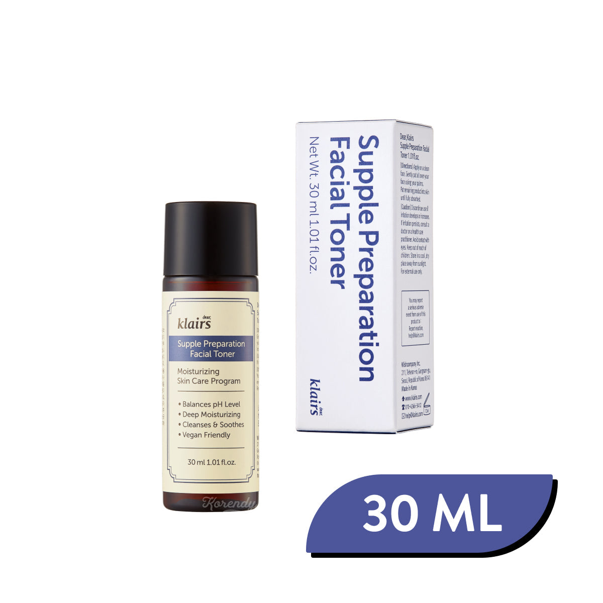 Klairs Supple Preparation Facial Toner Hydrating pH Balance 30ml