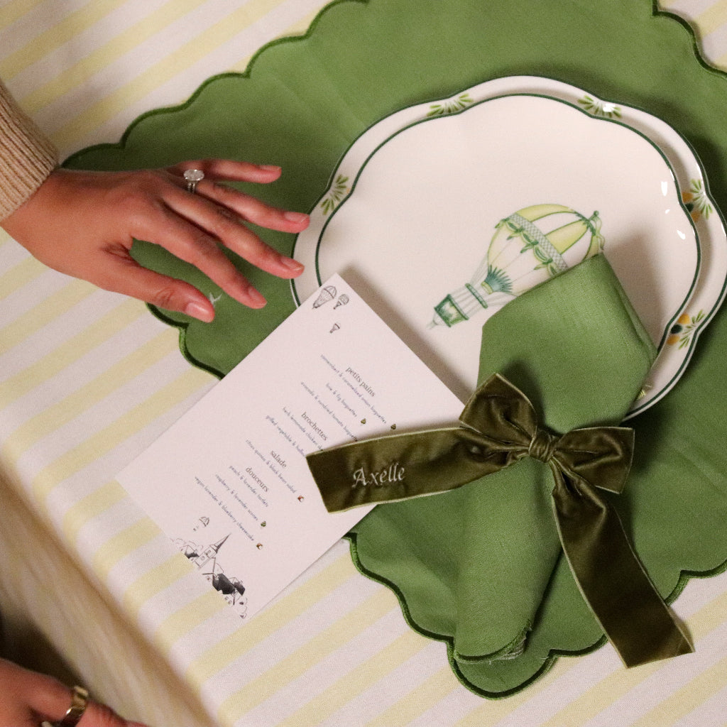 Large Forest Green Velvet Napkin Bow Ties – Set of 6
