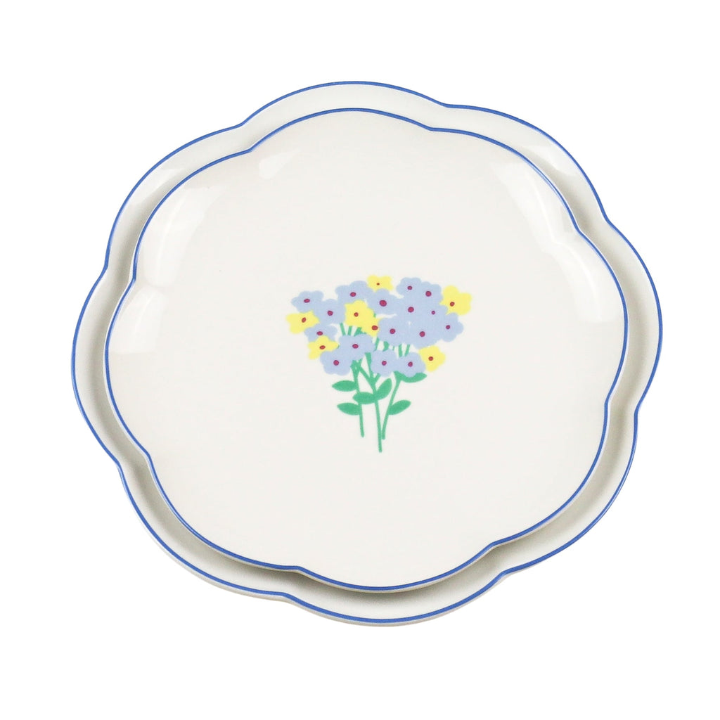 Meadow Flora Scalloped Ceramic Starter Plates – Case of 12 (+3 Bonus Plates)