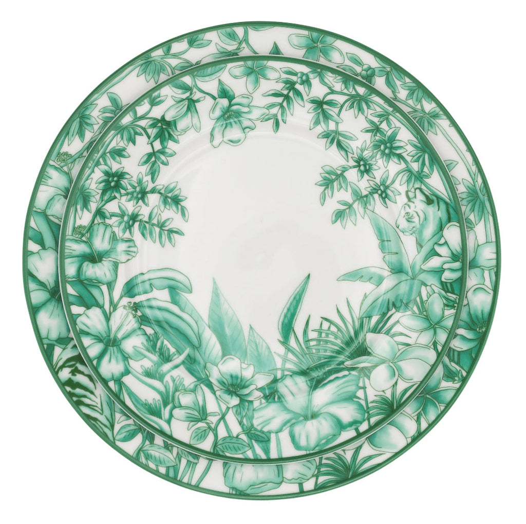 Monsoon Verdant Porcelain Starter Plates – Set of 4 (+1 Bonus Plate)