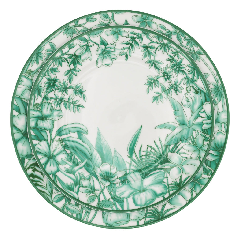 Monsoon Verdant Porcelain Starter Plates – Set of 4 (+1 Bonus Plate)