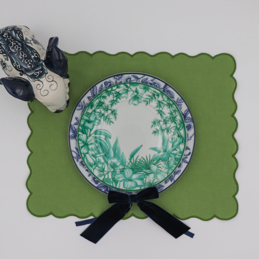 Monsoon Verdant Porcelain Starter Plates – Set of 4 (+1 Bonus Plate)