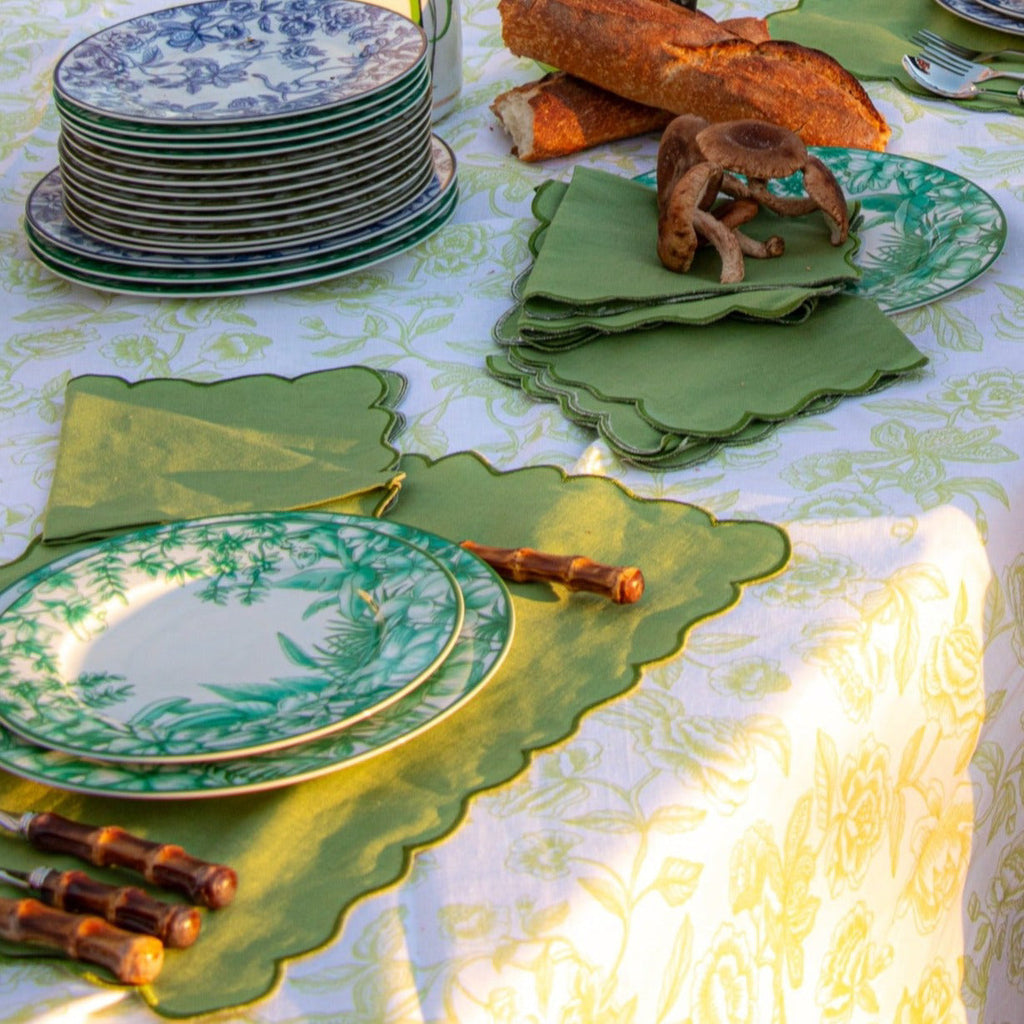Monsoon Verdant Porcelain Starter Plates – Set of 4 (+1 Bonus Plate)