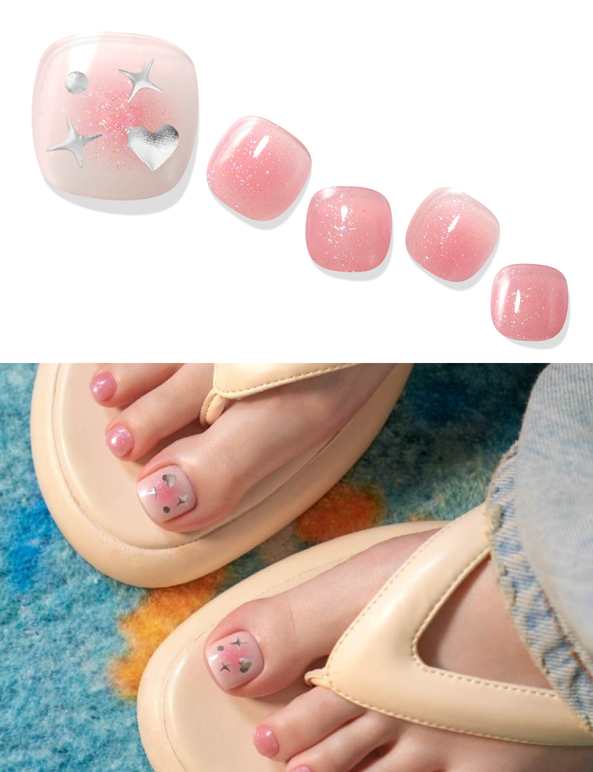 Gelato Factory Solar Cured Gel Pedi Kitsch Cheek Toe Nail Strips 30ct