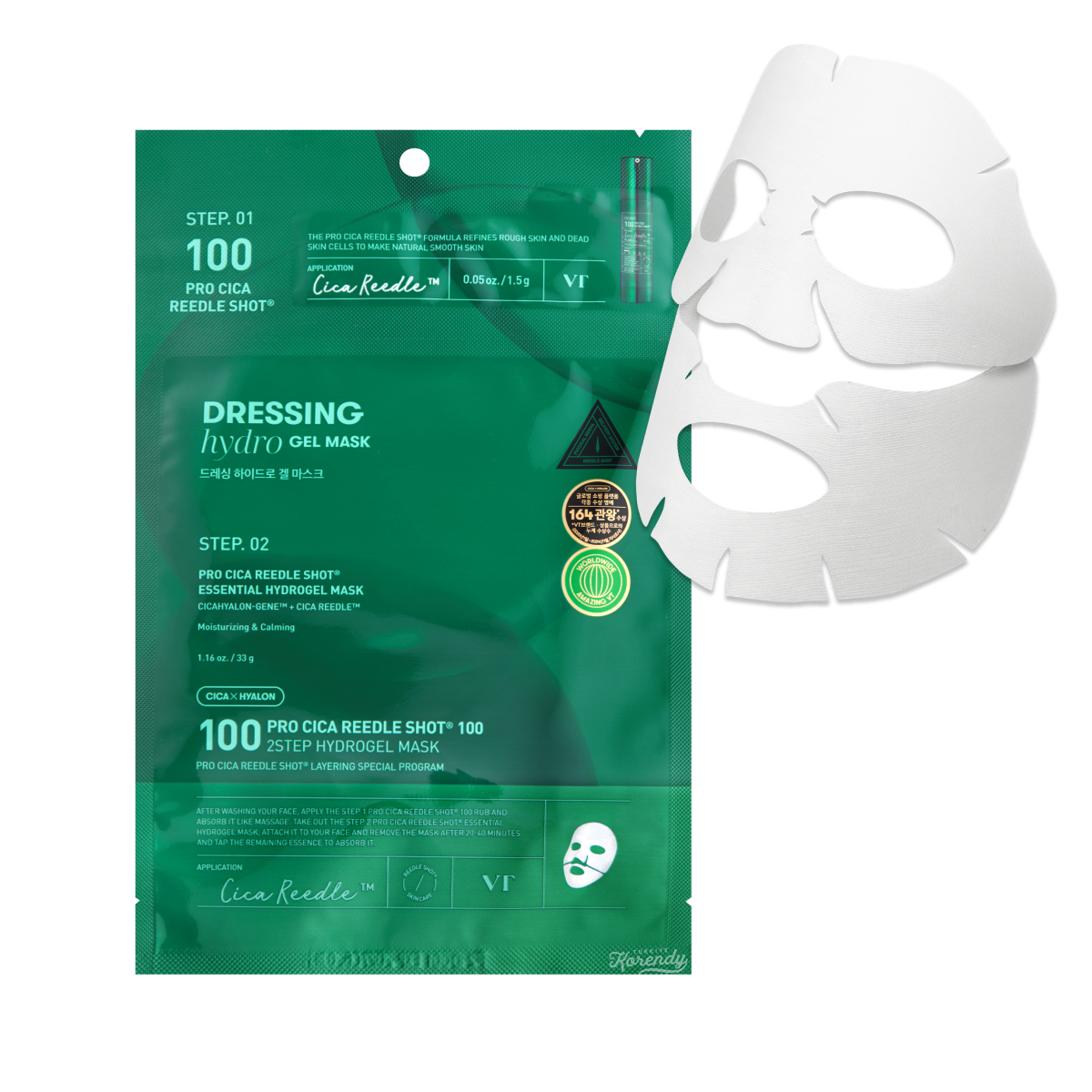 VT Cosmetics Pro Cica Reedle Shot 2STEP Hydrogel Mask 1.5g + 33g